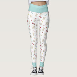 Franskens bulldog-hjärtan skriver ut hund bendjurä leggings