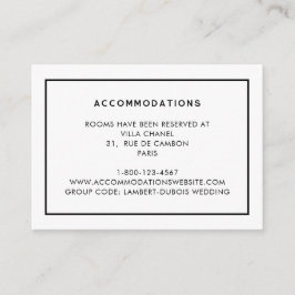 Franskens Chic Minimal inkvartering i Bröllop Tilläggskort
