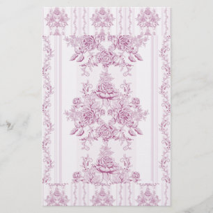 Franskens chic,rosa,toile,blommigt,mönster,segero brevpapper