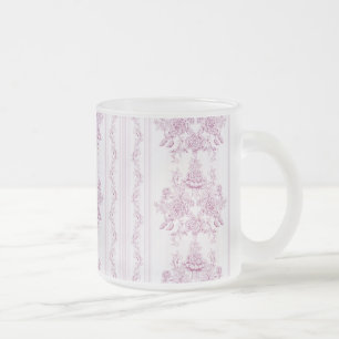 Franskens chic,rosa,toile,blommigt,mönster,segero frostad glasmugg