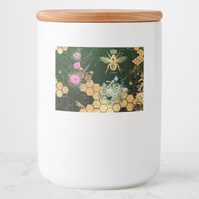 Franskens chic, segrare,bin,blommigt,guld folie, k mat etiketter (Framsida)