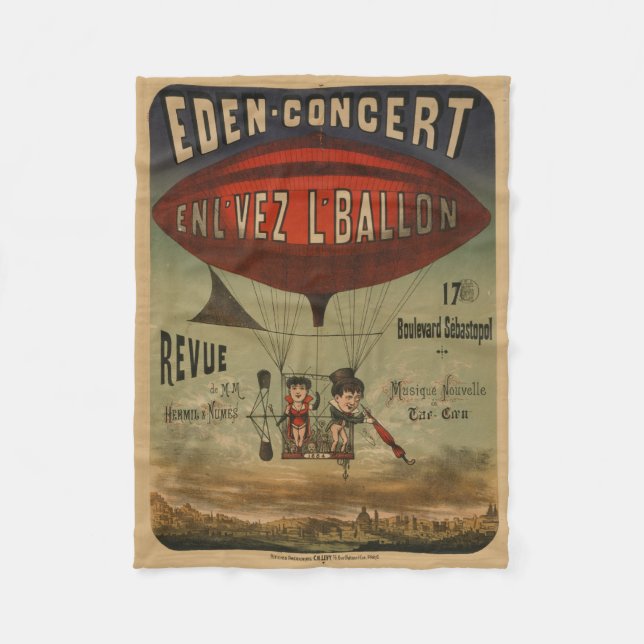 Franskens cirkus Poster av två utövande konstnärer Fleecefilt (Framsidan)