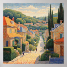 Franskens förorter i Seurat stil
