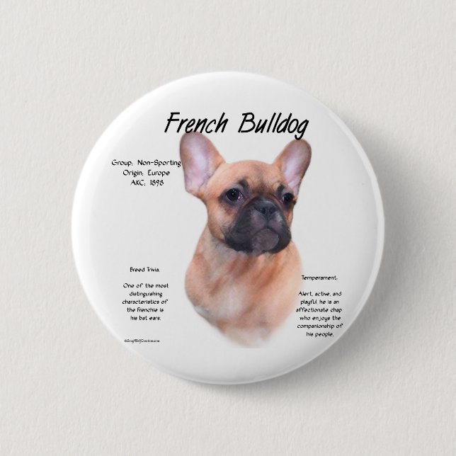 Franskens historikdesign för bulldog knapp (Framsida)