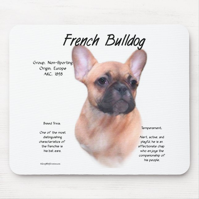 Franskens historikdesign för bulldog musmatta (Framsidan)