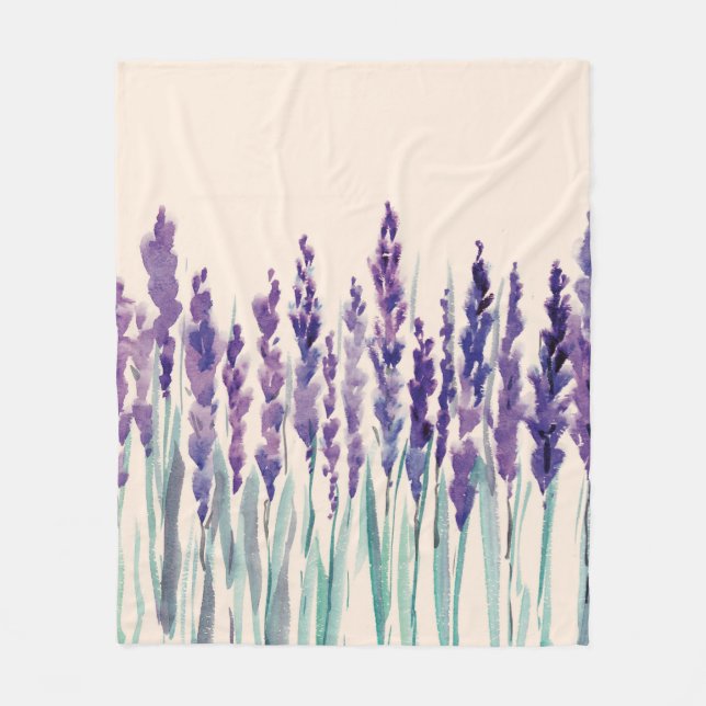 Franskens lavander vattenfärg fleecefilt (Framsidan)