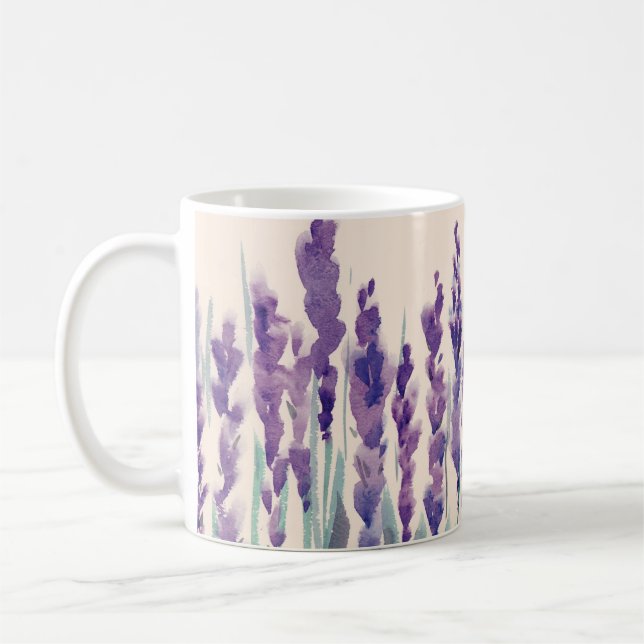 Franskens lavander vattenfärg kaffemugg (Vänster)