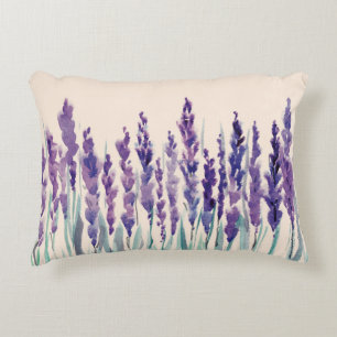 Franskens lavander vattenfärg prydnadskudde