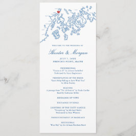 Franskens Point Stockton Vår Maine Karta Bröllop Program