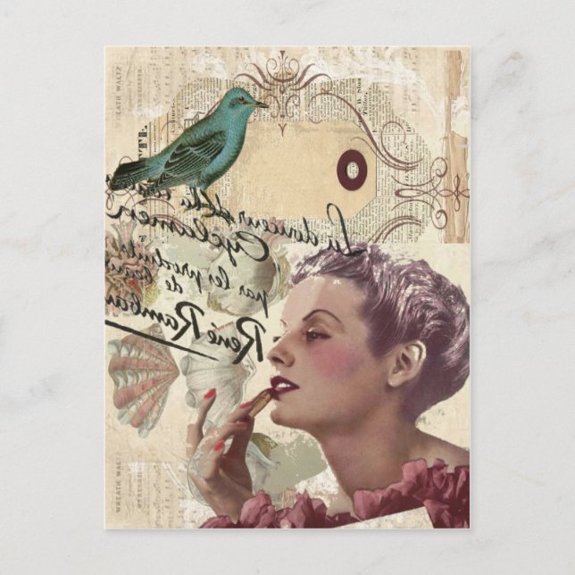 franskens skript giglamor paris mode onista vykort (Framsida)