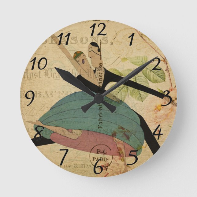 Franskens vykortsklocka rund klocka (Framsida)