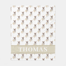 Franskie (blå fawn trefärgad) bebis filt