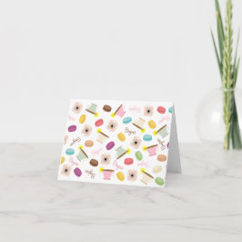 FranskMacarons anemoner & TeacupsNotecard Kort