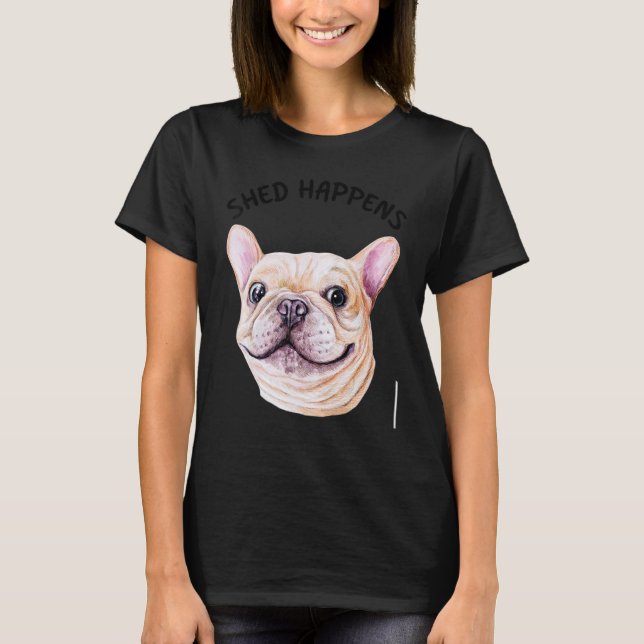 Franskös Kisande French Bulldog Pussar T Shirt (Framsida)