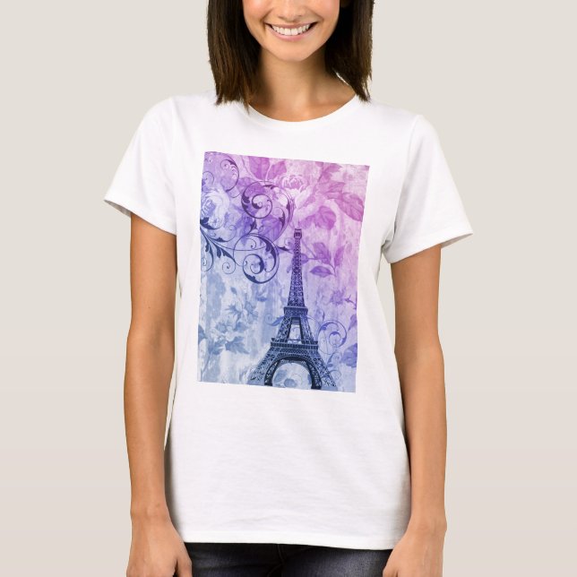 franskparis eiffel för söt flickaktigt chic tee (Framsida)