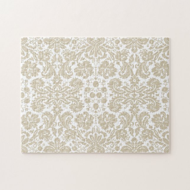 Franskt blom- art nouveaumönster för vintage pussel (Horisontell)