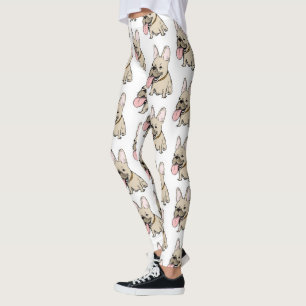 Franskt bulldoggmönster leggings