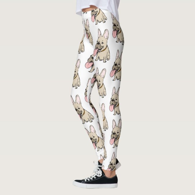 Franskt bulldoggmönster leggings (Vänster)