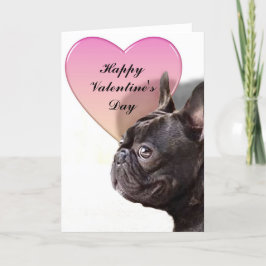 Franskt bulldoggvalentines daykort helgkort