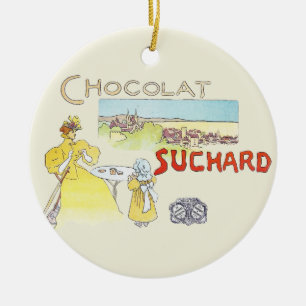 Franskt choklad Victoriasocker godis Julgransprydnad Keramik