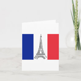 Franskt flagg Eiffeltornet Paris Notkort Kort