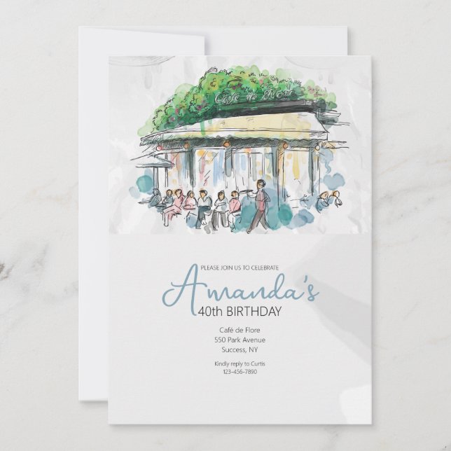 Franskt kafé inbjudningar (Framsida)