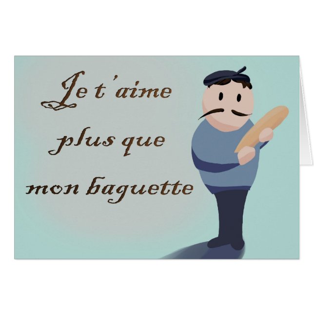 Franskt kärlekkort hälsningskort (Framsidan Horizontal)