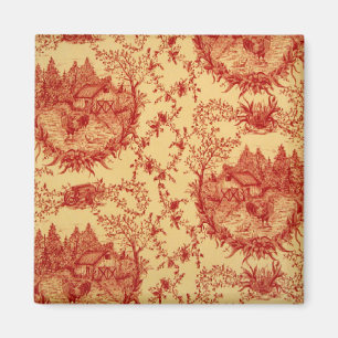 Franskt land Toile BarnRed/smörtuppmagnet Magnet