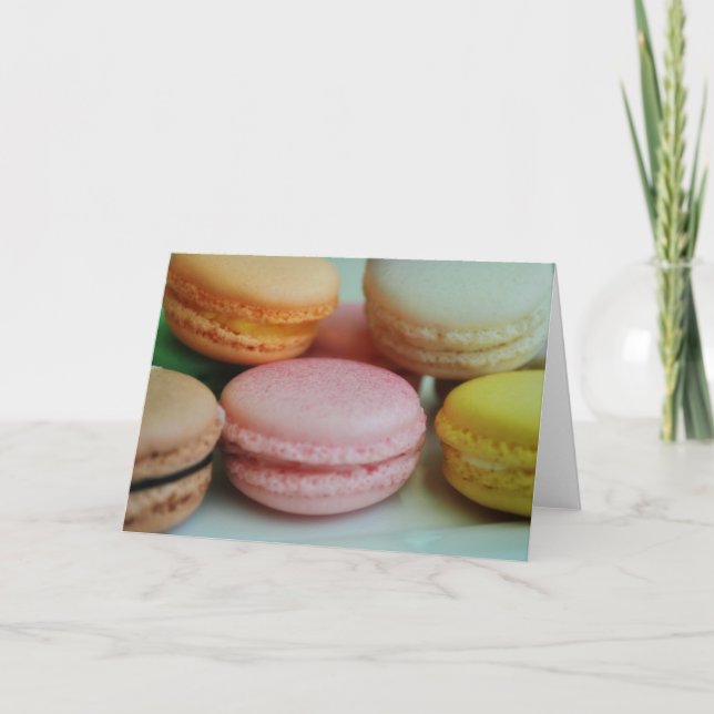 Franskt macaronhälsningkort kort (Framsida)