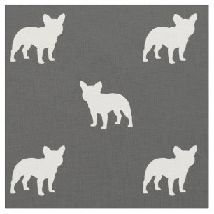 Franskt mönster för bulldoggFrenchie Silhouettes Tyg