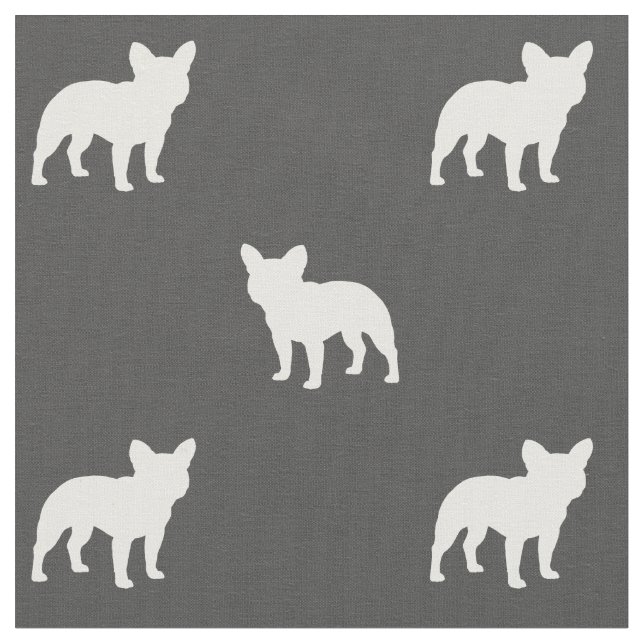 Franskt mönster för bulldoggFrenchie Silhouettes Tyg (Närbild)