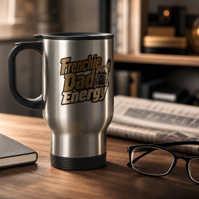 Franskt Pappa Energi Resemugg (Frenchie Dad Energy Travel Mug)