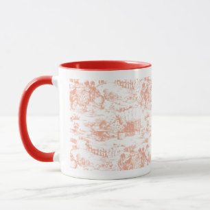 FranskToile för vintage rosa mugg