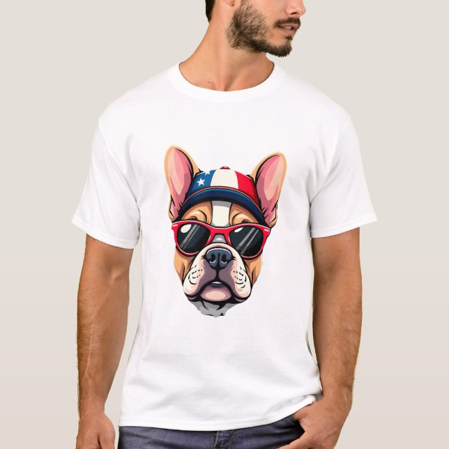 Fransman iförd USA-färger (6) T Shirt (Framsida)