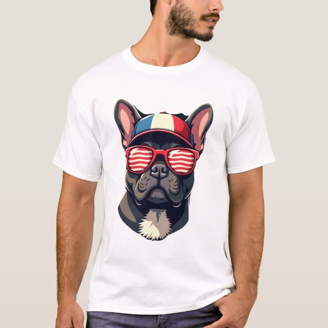 Fransman iförd USA-färger (7) T Shirt (Framsida)