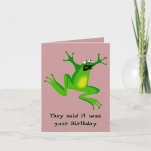 Frantiskt frog Belagd Birthday Card Kort