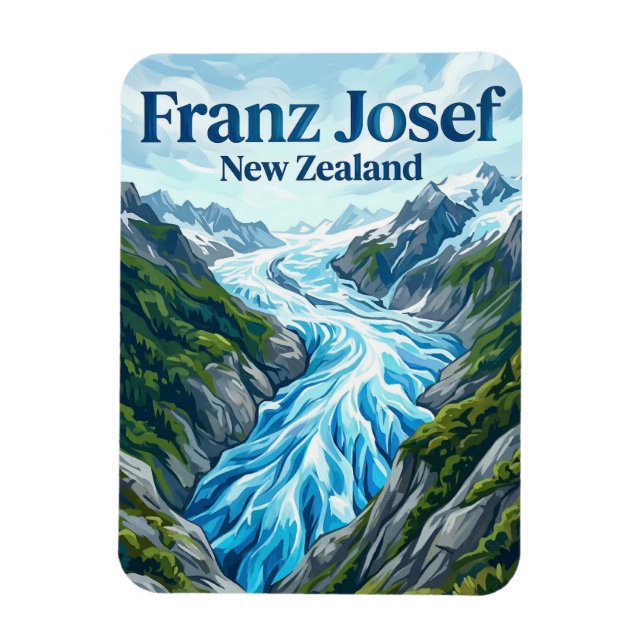 Franz Josef-glacären Nya Zeeland Magnet (Vertikal)