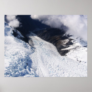 Franz Josef Glacier Aerial View, Nya Zeeland Poster