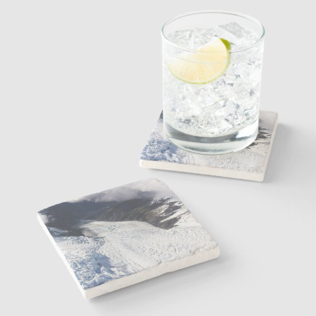 Franz Josef Glacier Aerial View, Nya Zeeland Stenunderlägg (Sidan)