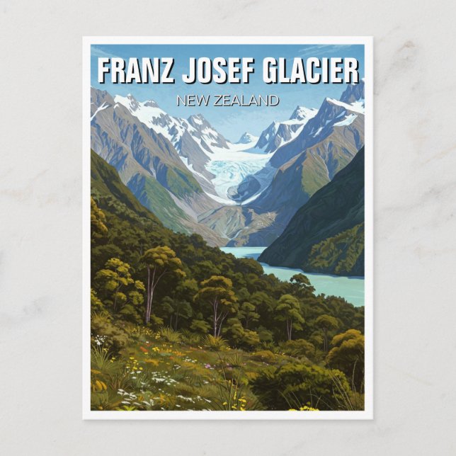 Franz Josef Glacier New Zealand Travel Vykort (Framsida)