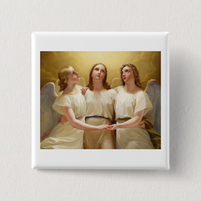 Franz Kadik - Tre Änglar - 1822 - Målning Knapp (Framsida)