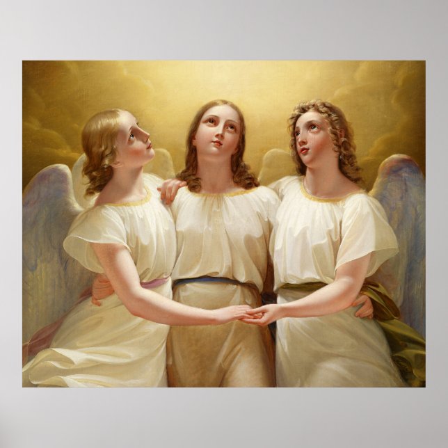 Franz Kadik - Tre Änglar - 1822 - Målning Poster (Framsidan)