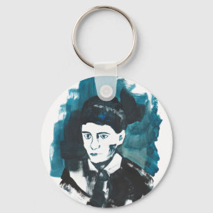 Franz Kafka Porträtt med anpassningsbar text Boo Nyckelring