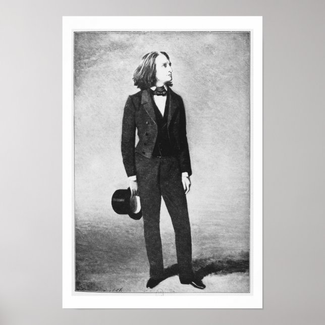 Franz Liszt (1811-86) 1856 (litho) (b/w bild) Poster (Framsidan)