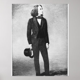 Franz Liszt (1811-86) 1856 (lithoen) (b-/wfotoet) Poster