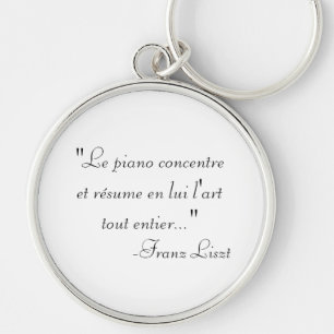 Franz Liszt citationsteckenkeychain Rund Silverfärgad Nyckelring