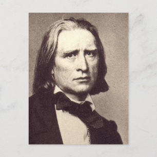 Franz Liszt Klassisk Rund Sticker Vykort