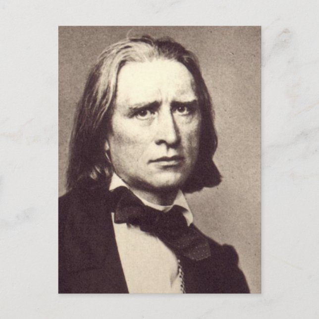 Franz Liszt Klassisk Rund Sticker Vykort (Framsida)
