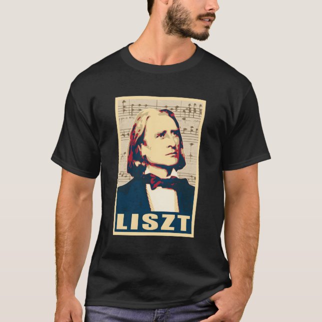 Franz Liszt Musical Composer Notes Stil Propagand T Shirt (Framsida)