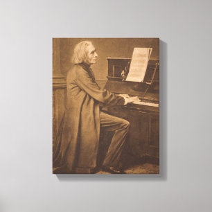 Franz Liszt på pianot Canvastryck